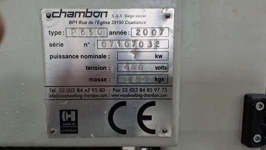 Photo CHAMBON P 650 wide belt sander