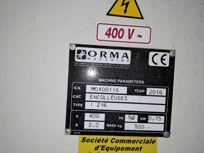 Photo Encolleuse ORMA l 216  